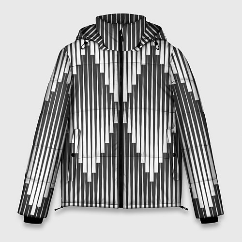 Мужская зимняя куртка Большие вдавленные ромбы / 3D-Светло-серый – фото 1