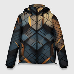 Куртка зимняя мужская Объемные кубы, цвет: 3D-светло-серый