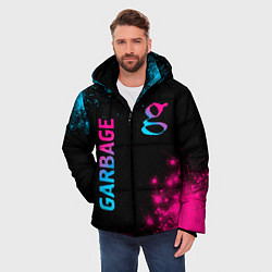 Куртка зимняя мужская Garbage - neon gradient: надпись, символ, цвет: 3D-черный — фото 2
