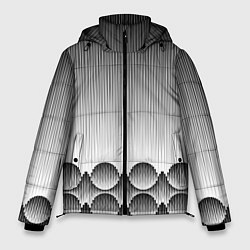 Куртка зимняя мужская Круглая полосатая геометрия, цвет: 3D-светло-серый