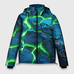 Куртка зимняя мужская Разлом зеленых плит, цвет: 3D-черный