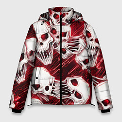 Куртка зимняя мужская Черепа киберпанк, цвет: 3D-красный