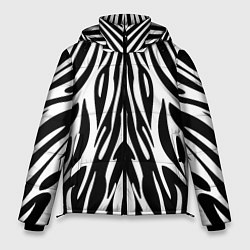 Мужская зимняя куртка Черная абстракция зебра
