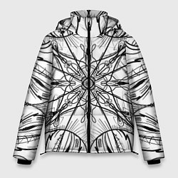 Куртка зимняя мужская Абстрактный контрастный паттерн, цвет: 3D-красный