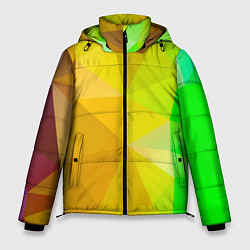 Мужская зимняя куртка Жёлто-зелёная геометрия