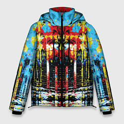 Куртка зимняя мужская Зеркальная абстракция - нейросеть, цвет: 3D-красный