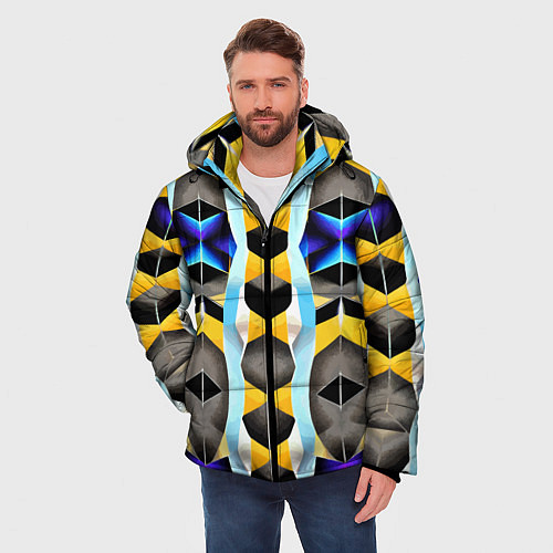 Мужская зимняя куртка Vanguard geometric pattern - neural network / 3D-Черный – фото 3