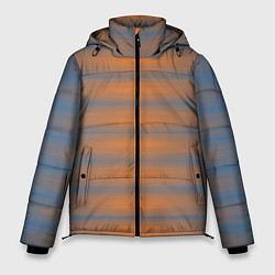 Куртка зимняя мужская Полосатый закат градиент, цвет: 3D-светло-серый