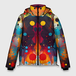 Куртка зимняя мужская Mirrow colorful blots - abstraction - vogue, цвет: 3D-черный