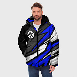 Куртка зимняя мужская Volkswagen - Синяя абстракция, цвет: 3D-черный — фото 2