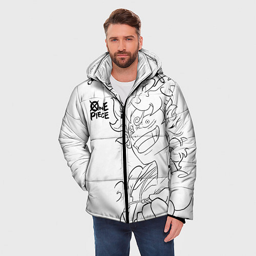 Мужская зимняя куртка Ван пис - Луффи гир 5 / 3D-Черный – фото 3