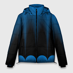 Мужская зимняя куртка Сине-черный градиент в полоску