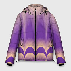 Куртка зимняя мужская Фиолетовый градиент в полоску, цвет: 3D-светло-серый