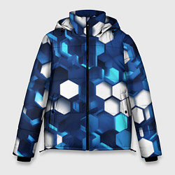 Куртка зимняя мужская Cyber hexagon Blue, цвет: 3D-красный