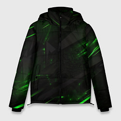 Мужская зимняя куртка Dark black green abstract