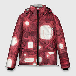 Куртка зимняя мужская Красные Кибер схемы неон, цвет: 3D-светло-серый