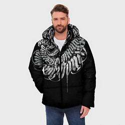 Куртка зимняя мужская Каллиграфическая спираль, цвет: 3D-черный — фото 2