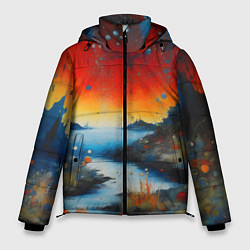 Мужская зимняя куртка Импрессионистская абстрактная живопись