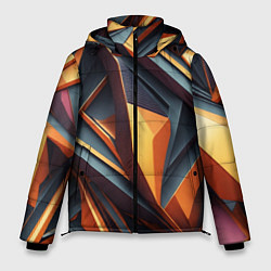 Мужская зимняя куртка Разноцветная 3D геометрия узоров метавселенной