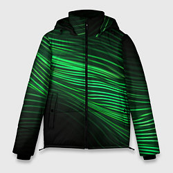 Куртка зимняя мужская Green neon lines, цвет: 3D-красный