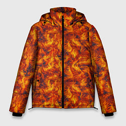 Куртка зимняя мужская Огненный узор, цвет: 3D-черный