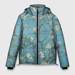 Куртка зимняя мужская Цветущие ветки миндаля - картина ван Гога, цвет: 3D-черный