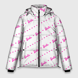 Мужская зимняя куртка Барби паттерн - логотип и сердечки