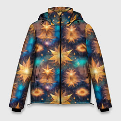 Куртка зимняя мужская Фантастические звезды узор, цвет: 3D-красный