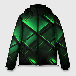 Куртка зимняя мужская Зеленые неоновые плиты, цвет: 3D-черный