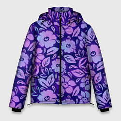 Мужская зимняя куртка Фиолетовые цветочки