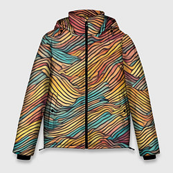 Мужская зимняя куртка Разноцветные волнистые линии
