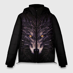 Куртка зимняя мужская Волк в кромешной темноте, цвет: 3D-светло-серый