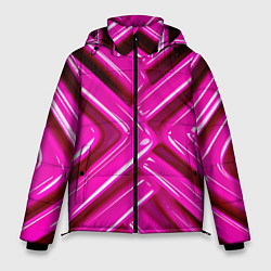 Мужская зимняя куртка Розовые абстрактные трубочки