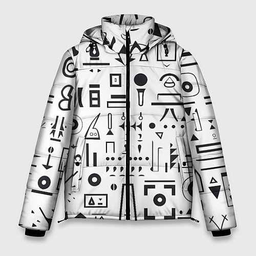 Мужская зимняя куртка Геометрическая фантазия / 3D-Красный – фото 1