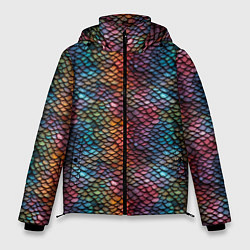 Мужская зимняя куртка Разноцветная чешуя дракона