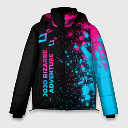 Куртка зимняя мужская JoJo Bizarre Adventure - neon gradient: по-вертика, цвет: 3D-черный