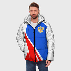 Куртка зимняя мужская Герб РФ - white sport, цвет: 3D-красный — фото 2