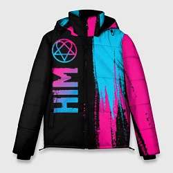 Куртка зимняя мужская HIM - neon gradient: по-вертикали, цвет: 3D-черный