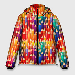 Куртка зимняя мужская Цветные карандаши, цвет: 3D-черный