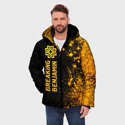 Куртка зимняя мужская Breaking Benjamin - gold gradient: по-вертикали, цвет: 3D-черный — фото 2
