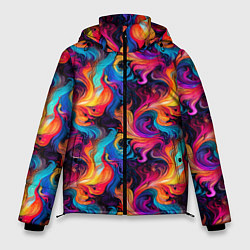 Мужская зимняя куртка Разноцветные разные волны разводы