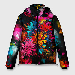 Мужская зимняя куртка Краски и цветы