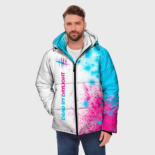 Мужская зимняя куртка Dead by Daylight neon gradient style: по-вертикали / 3D-Черный – фото 3