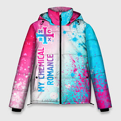 Куртка зимняя мужская My Chemical Romance neon gradient style: по-вертик, цвет: 3D-черный