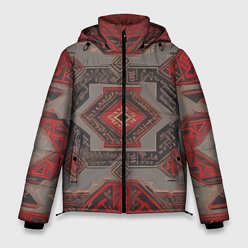 Мужская зимняя куртка Ковер в красных тонах / 3D-Красный – фото 1