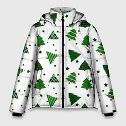 Мужская зимняя куртка Узор с зелеными елочками