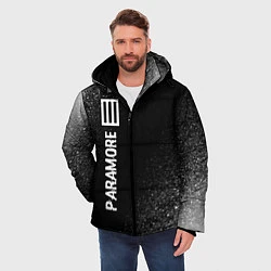 Куртка зимняя мужская Paramore glitch на темном фоне: по-вертикали, цвет: 3D-черный — фото 2
