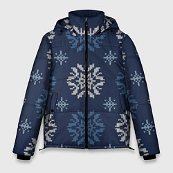 Мужская зимняя куртка Снежинки спицами - узоры зимы