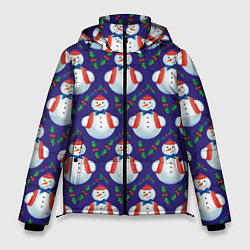 Мужская зимняя куртка Милые снеговики - зимний узор