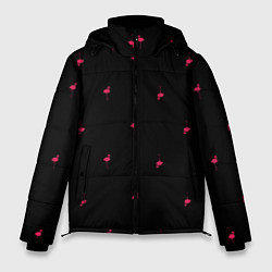 Мужская зимняя куртка Розовый фламинго патерн